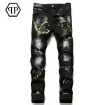 jeans slim philipp plein pour homme paris fashion slim fit noir crane sm1988